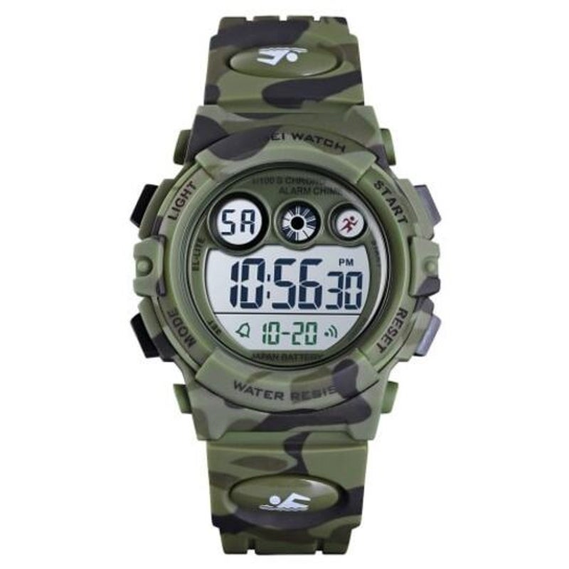 Veile Studios Skmei Kids Colorful El Light Digital Children Pu Strap Alarm Clock Watch For Boy Woodland Camouflage Children's Watches