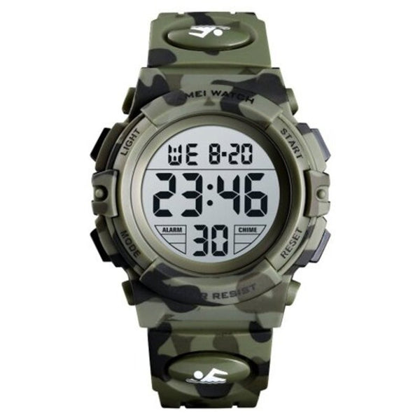 Veile Studios Skmei Kids Sport Children's Watch Colorful Lights 12 / 24Hour Camouflage Digital Woodland Children's Watches