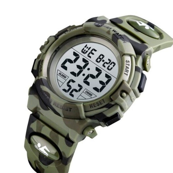 Veile Studios Skmei Kids Sport Children's Watch Colorful Lights 12 / 24Hour Camouflage Digital Woodland Children's Watches
