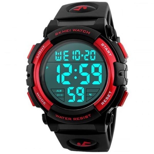 Veile Studios Skmei Sports Men Outdoor Fashion Digital Multifunction 50M Waterproof Watch Red Watches