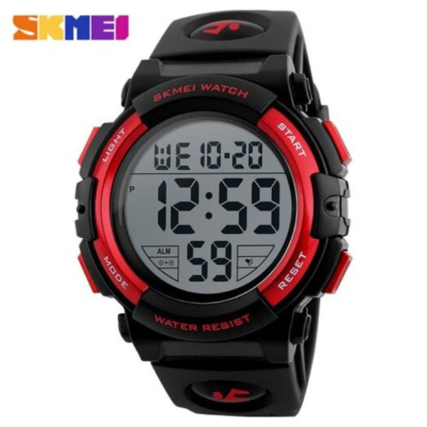 Veile Studios Skmei Sports Men Outdoor Fashion Digital Multifunction 50M Waterproof Watch Red Watches