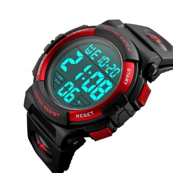 Veile Studios Skmei Sports Men Outdoor Fashion Digital Multifunction 50M Waterproof Watch Red Watches