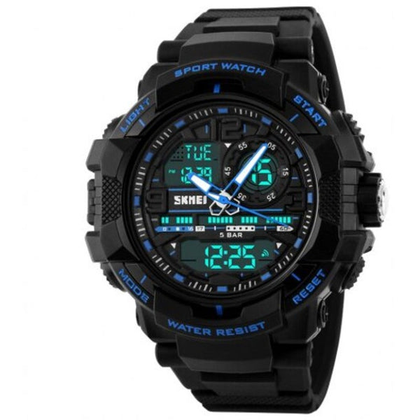 Veile Studios Skmei Popular Men Quartz Digital Multifunction Waterproof Outdoor Wrist Watch Blue Watches