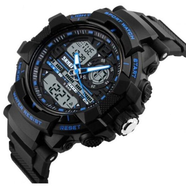 Veile Studios Skmei Popular Men Quartz Digital Multifunction Waterproof Outdoor Wrist Watch Blue Watches