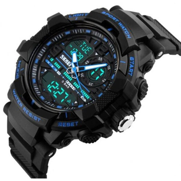 Veile Studios Skmei Popular Men Quartz Digital Multifunction Waterproof Outdoor Wrist Watch Blue Watches