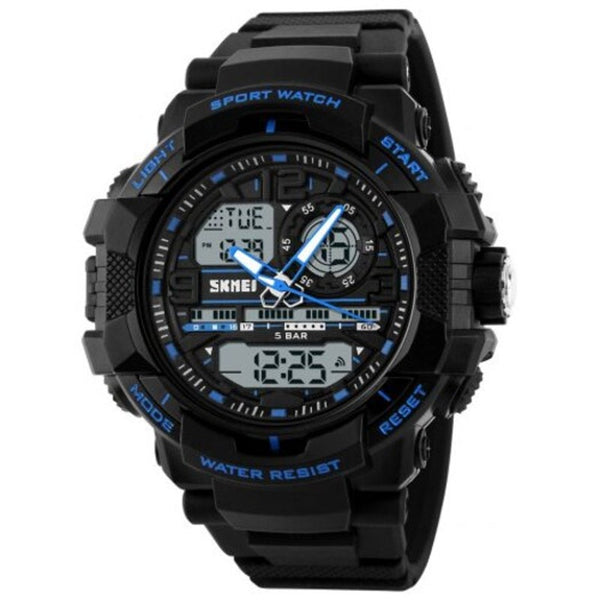 Veile Studios Skmei Popular Men Quartz Digital Multifunction Waterproof Outdoor Wrist Watch Blue Watches