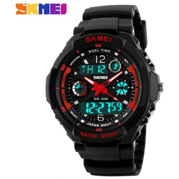 Veile Studios Skmei Sports Shock Resistant Men Led Military Digital Quartz Watche Red Watches