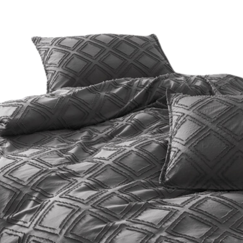 Cleverpolly Tufted Ultra Soft Microfiber Quilt Cover Set Single Quilt Covers