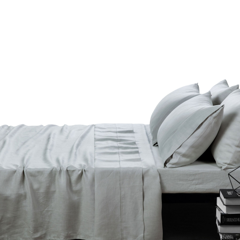Super King Design Homewares 100% Linen Dove Grey Sheet Set Sheets