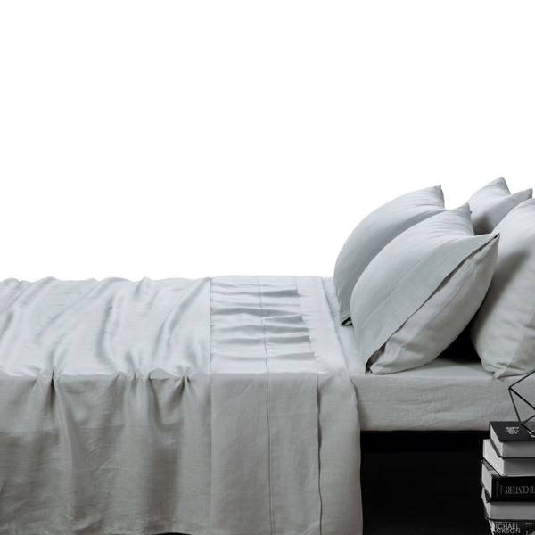 Super King Design Homewares 100% Linen Dove Grey Sheet Set Sheets