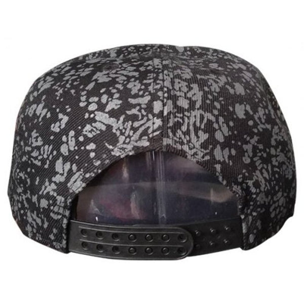 Skull Pattern Spot Printed Flat Brim Hat Black Hats