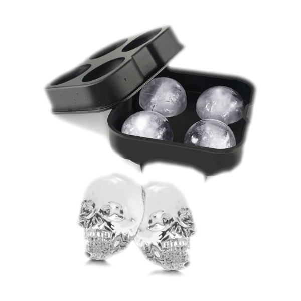 Skulls Or Spheres Large Black Ice Cube Tray Silicone Mold Ice Cubes Trays & Moulds