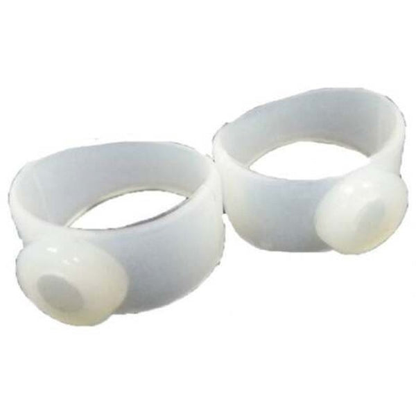 Slimming Care Tool Silicone Magnetic Massage Foot Toe Rings 2Pcs White Fat Burners