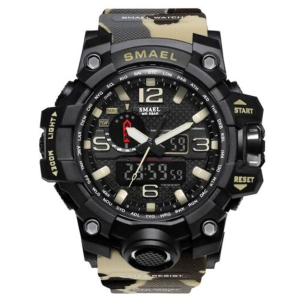 Veile Studios Men Waterproof Dual Display Sport Wristwatch Quartz Digital Military Male Stopwatch Watches