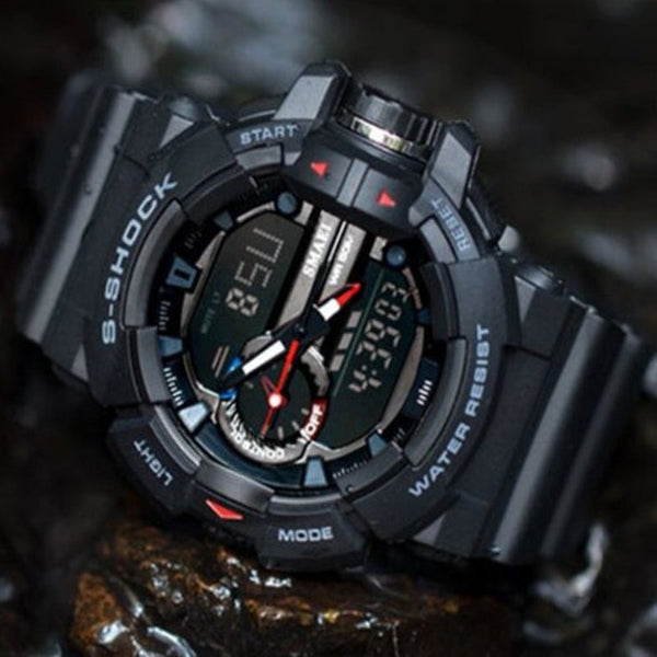 Veile Studios Men Fashion Digital Military Sports Cool Waterproof Watch Black Watches
