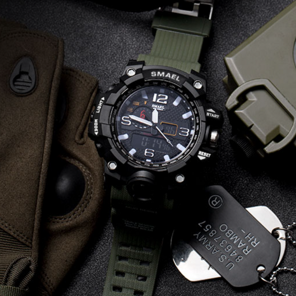 Veile Studios Men's Sports Outdoor Waterproof Watch Army Green Watches