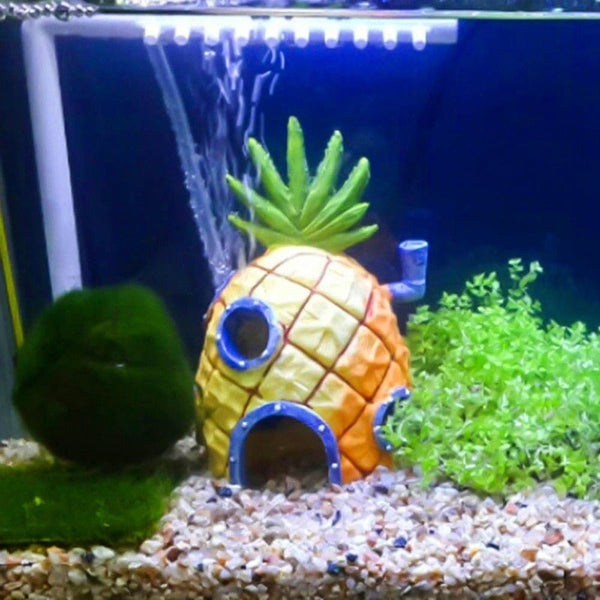 Small Aquarium Spongebob Pineapple House Squidward Easter Island Fish Tank Cartoon Decoration For Kids Decorations