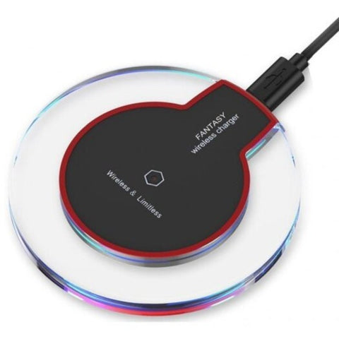 Small Portable Ultra Slim Qi Wireless Charger Pad For Devices Red