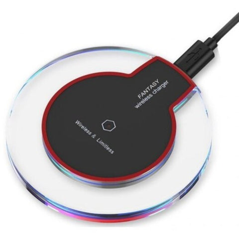 Small Ultra Slim Qi Wireless Charger Pad For Devices Red Chargers & Cradles