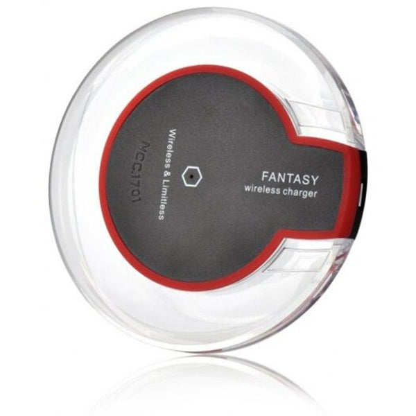 Small Ultra Slim Qi Wireless Charger Pad For Devices Red Chargers & Cradles