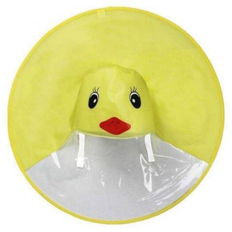 Small Yellow Duck Funny Rain Hat Umbrella Children Adult Folding
