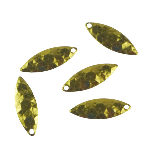 Artizan Hex Stamped Willow Blade Gold Brass 30Mml X 10Mmw Qty 5 Other Terminal Tackle