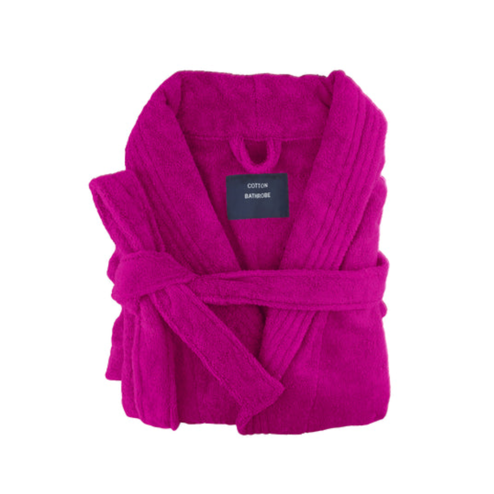 Small Medium Egyptian Cotton Terry Toweling Bathrobe Fuchsia Towels & Washcloths