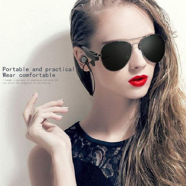 Smart Bluetooth Headset Men Women Polarized Glasses Driving Sports Music Calling Black Sunglasses
