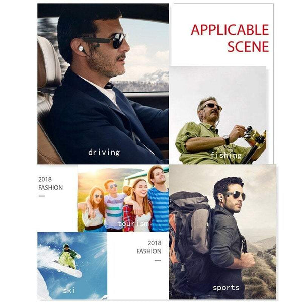 Smart Bluetooth Headset Men Women Polarized Glasses Driving Sports Music Calling Black Sunglasses
