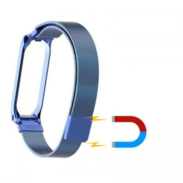 Smart Bracelet Mesh Metal Magnetic Strap For Xiaomi Mi Band 4 Silver Watch Bands