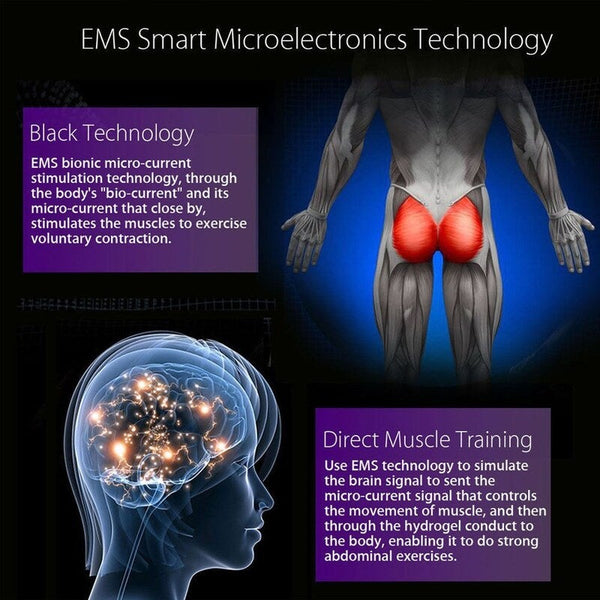 Ems Muscle Stimulator Trainer Smart Fitness Hip Black