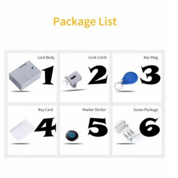 Smart Induction Cabinet Lock Invisible Rubber Shoe Bathroom Closet Single Door White Door Locks & Lock Mechanisms