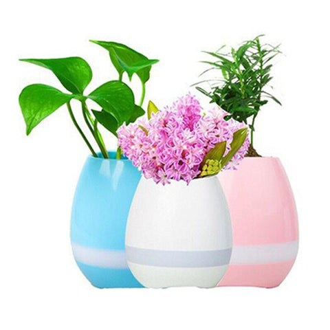 Elegant Bluetooth Speaker Night Light Music Flower Pot