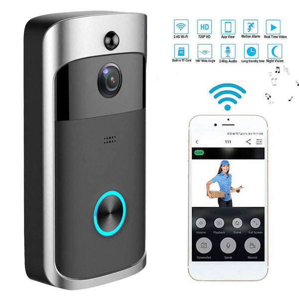 Smart Video Wireless Wifi Door Bell Ir Visual Camera Record Security System Kit