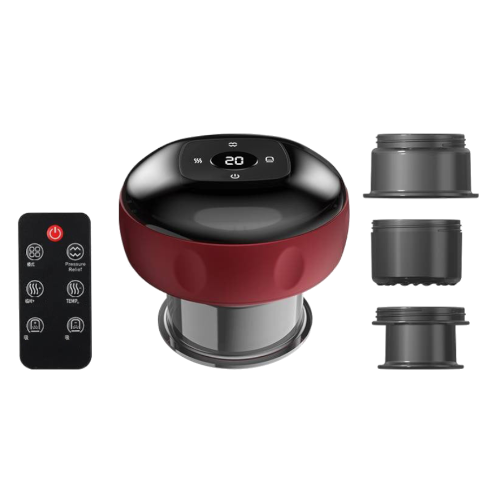 Smart Electric Cupping Therapy Massager Adjustable Suction & Heat Red Light Usb Rechargeable(Red) Massagers