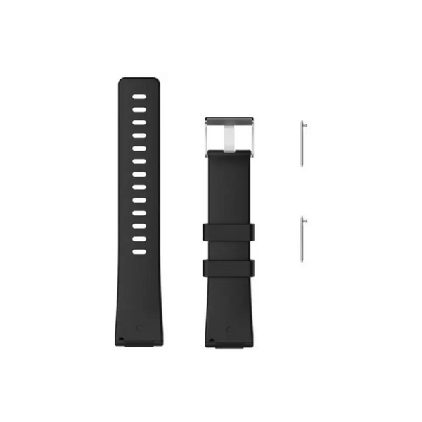 Smart Silicone Glossy Watch Strap For Fitbit Versa Black