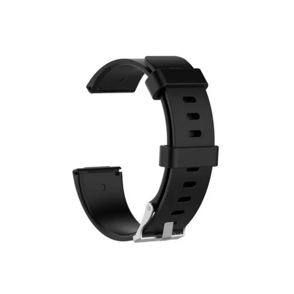 Smart Silicone Glossy Watch Strap For Fitbit Versa Black Watch Bands