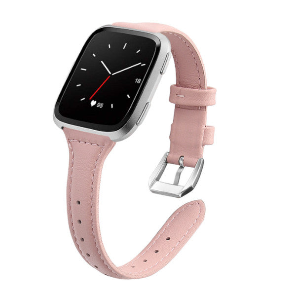 Smart Watch Strap Wrist Top Layer Leather Slim For Fitbit Versa 2 Lite Watch Bands