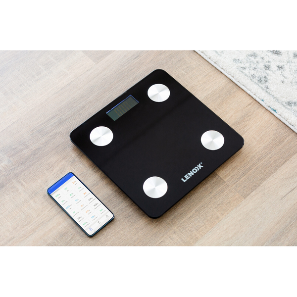 Lenoxx Smart Body Scalesmart W/ Bluetooth Led Weight Tracking & Recording Bathroom Scales