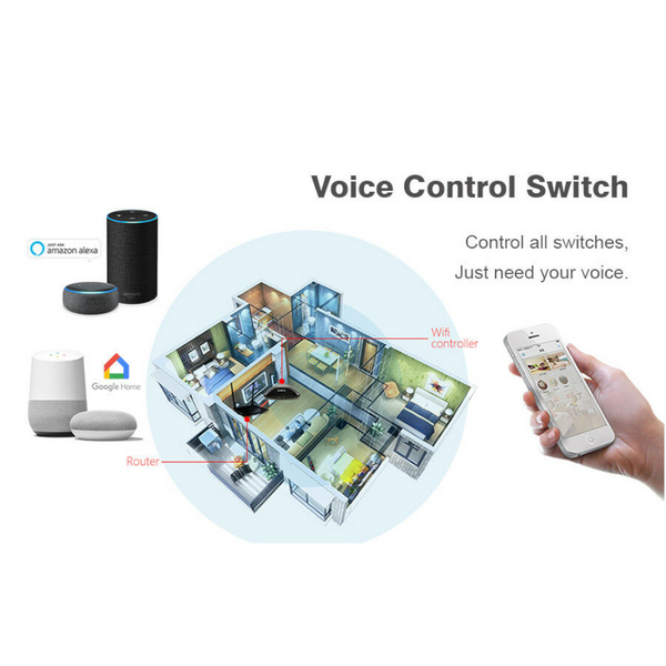 Qna Smart Wifi Switch For Lights Led Touch Panel 3 Gang Smart Lighting Accessories