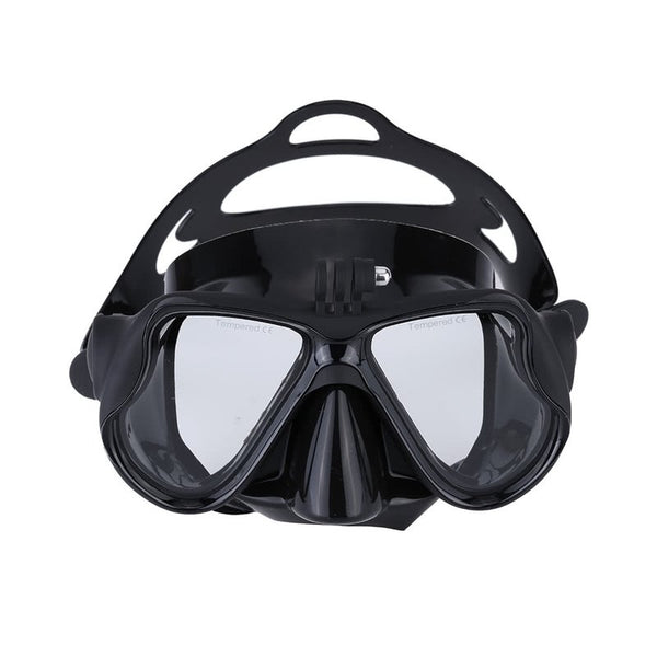 Snorkelling Scuba Diving Mask Goggles Swimming Face With Bracket Mount For Gopro Hero 4 3 2 1 Sj4000 Sj5000 Dazzne P2 Xiaomi Yi Sports Action Camera Black