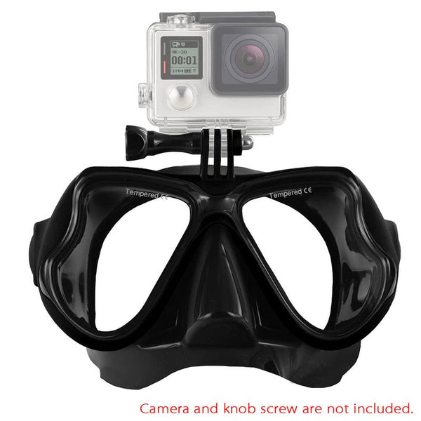 Snorkelling Scuba Diving Mask Goggles Swimming Face With Bracket Mount For Gopro Hero 4 3 2 1 Sj4000 Sj5000 Dazzne P2 Xiaomi Yi Sports Action Camera Black