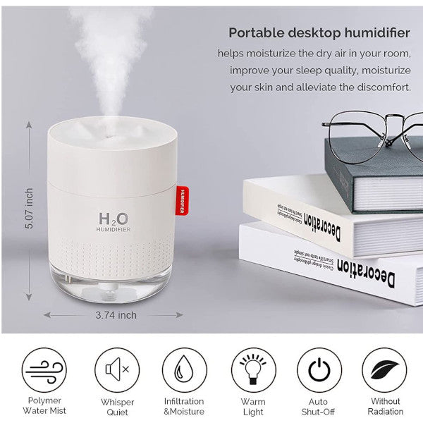 500Ml Snow Mountain Humidifier With Usb Night Light Air Purification Child's Bedroom Office