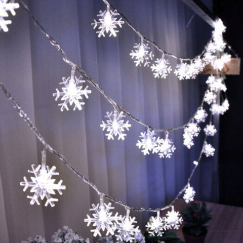 Snowflake Fairy String Lights Decorative Led Lamp Band Warm White 3M 20Led Plug