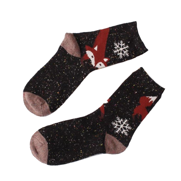 Snowy Little Fox Socks