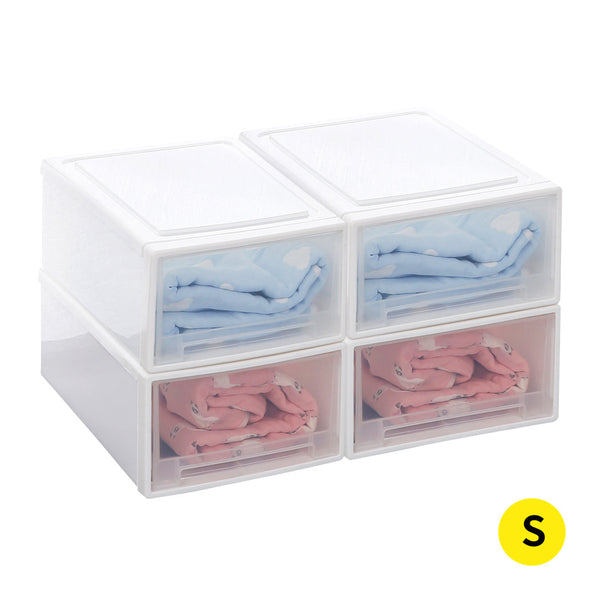 Plastic Storage Drawers Stackable Containers 4Pk Small Storage Units