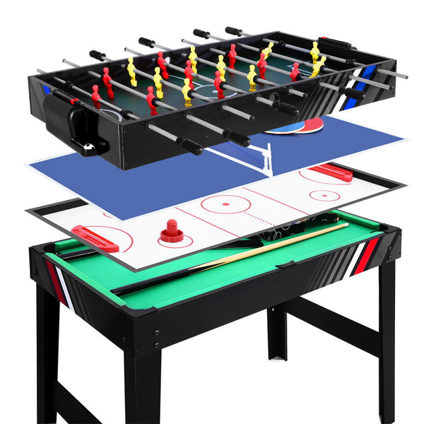 Unbranded 4Ft 4-In-1 Soccer Table Tennis Ice Hockey Pool Game Football Foosball Kids Adult