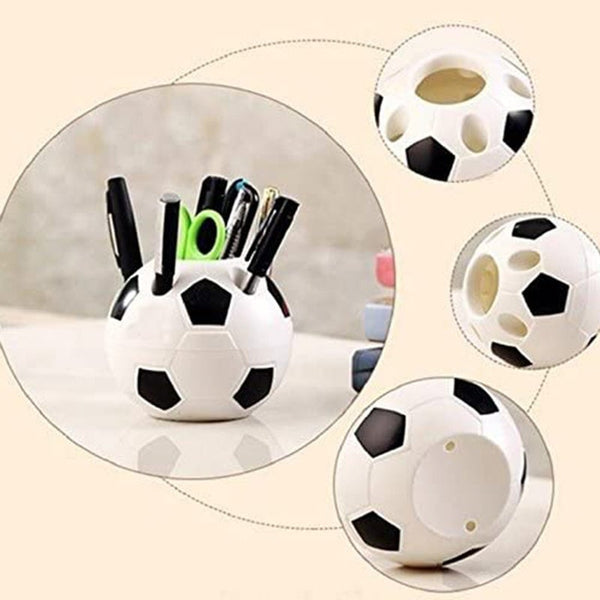 Soccer Ball Shaped Pencil Holder Football For Makeup Brush Pens Rulers Storage Rack Tumblers & Toothbrush Holders