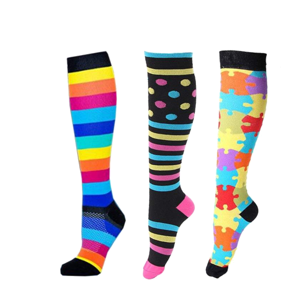 Tights Unisex Printed Breathable Knee High Long Cute Compression Socks