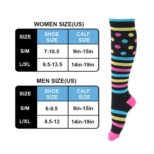 Socks Tights Unisex Printed Breathable Knee High Long Cute Compression